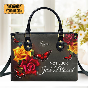 Not Luck, Just Blessed - Beautiful Personalized Leather Handbag - AT4081324