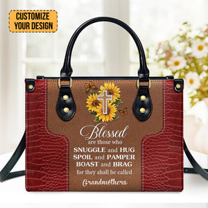 Blessed Are Those Who Spoil And Pamper - Thoughtful Gift For Christians - Personalized Leather Handbag With Handle - AT4081335