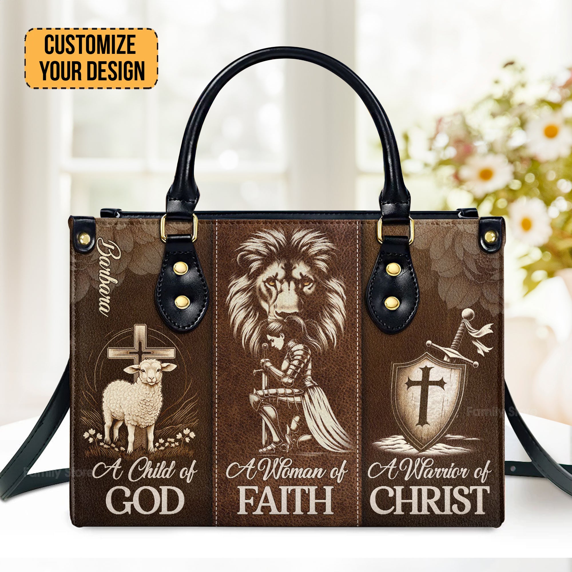 A Woman Of Faith - Thoughtful Gift For Christians - Personalized Leather Handbag With Handle - AT4080942