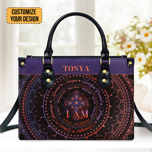 I Am - Scripture Gifts For Women Of God - Personalized Leather Handbag With Handle - AT4081304