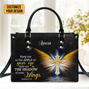 Of God Hide Me In The Shadow Of Your Wings Psalm 178 - Unique Personalized Leather Handbag - AT4080929