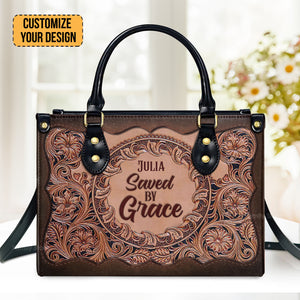 Saved By Grace - Beautiful Personalized Leather Handbag - AT4081454