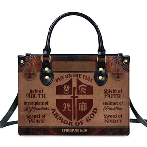 Armor Of God - Thoughtful Gift For Christians - Personalized Leather Handbag With Handle - AT4080947