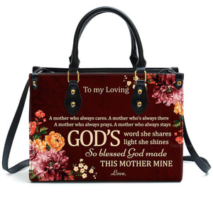 To My Loving Mom - Personalized Leather Handbag With Handle - AT4081444