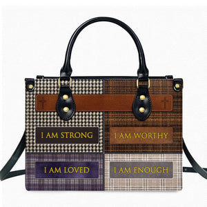 I Am Worthy - Awesome Personalized Leather Handbag - AT4081209