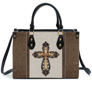 Be Still And Know That I Am God - Personalized Leather Handbag With Handle - AT4081344