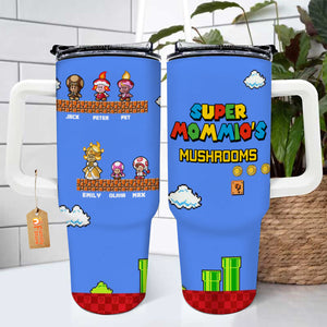 Super Mommio Mushrooms Super Cute - Gift For Mom - Personalized 40oz Tumbler Cup With Straw - CL05 NA94