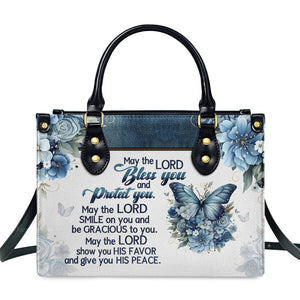 May The Lord Bless You - Scripture Gifts For Women Of God - Personalized Leather Handbag With Handle - AT4081228