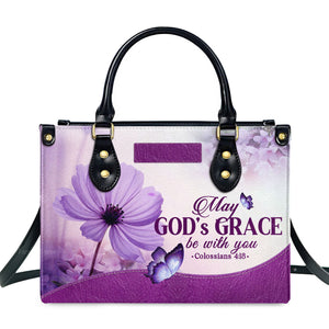 May God's Grace Be With You - Beautiful Personalized Leather Handbag - AT4081336