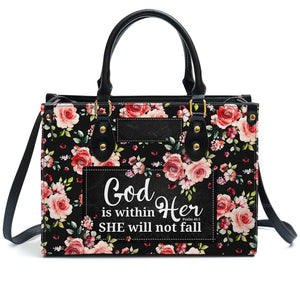 Psalm 465 God Is Within Her, She Will Not Fall - Awesome Personalized Leather Handbag - AT4081315