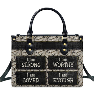 I Am Strong - Unique Personalized Leather Handbag - AT4081207