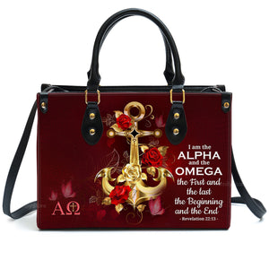 I Am The Alpha And The Omega - Unique Personalized Leather Handbag - AT4080817