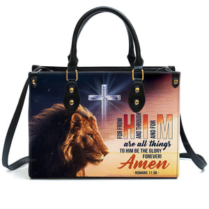 To Him Be The Glory Forever - Beautiful Personalized Leather Handbag - AT4081442