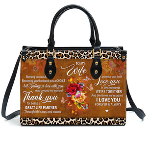 Meeting You Was Fate Sweet Flower - Scripture Gifts For Women Of God - Personalized Leather Handbag With Handle - AT4081340