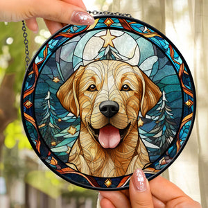 Forever By Our Side - Memorial Gift For Pet Lovers - Personalized Stained Glass Window Hanging Suncatcher - CLP07 NA94