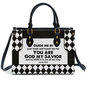 My Hope Is In You All Day Long - Personalized Leather Handbag With Handle - AT4081426