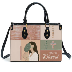 Simply Blessed Adorable Christian - Awesome Personalized Leather Handbag - AT4081415