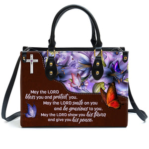 May The Lord Bless You And Protect You - Awesome Personalized Leather Handbag - AT4081339