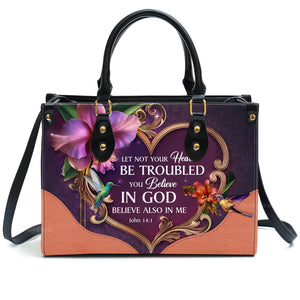 Let Not Your Heart Be Troubled - Awesome Personalized Leather Handbag - AT4081333