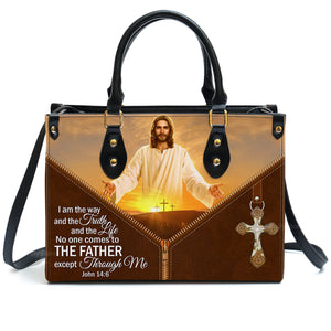 I Am The Way And The Truth And The Life - Scripture Gifts For Women Of God - Personalized Leather Handbag With Handle - AT4081346