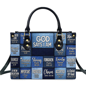 God Says I Am - Unique Personalized Leather Handbag - AT4080801