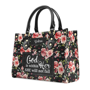 Psalm 465 God Is Within Her, She Will Not Fall - Awesome Personalized Leather Handbag - AT4081315