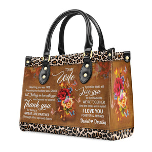 Meeting You Was Fate Sweet Flower - Scripture Gifts For Women Of God - Personalized Leather Handbag With Handle - AT4081340