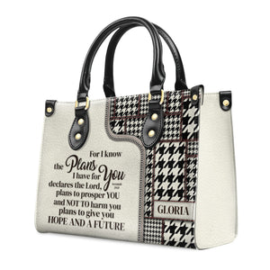 For I Know The Plans I Have For You Jeremiah 29:11 - Unique Personalized Leather Handbag - AT4080848