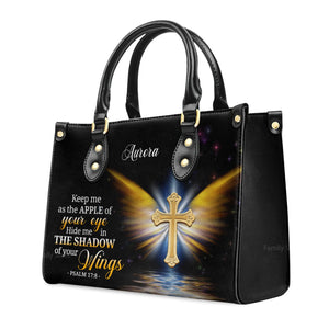 Of God Hide Me In The Shadow Of Your Wings Psalm 178 - Unique Personalized Leather Handbag - AT4080929