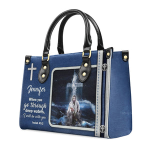 Special Jesus I Will Be With You - Personalized Leather Handbag With Handle - AT4081420