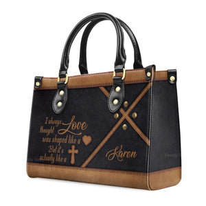 Shape Of Love - Beautiful Personalized Leather Handbag - AT4081412