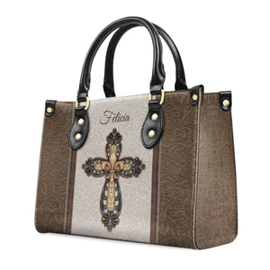 Be Still And Know That I Am God - Personalized Leather Handbag With Handle - AT4081344