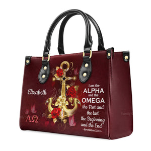 I Am The Alpha And The Omega - Unique Personalized Leather Handbag - AT4080817