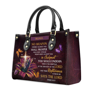 No Weapon Formed Against You Shall Prosper - Thoughtful Gift For Christians - Personalized Leather Handbag With Handle - AT4080723