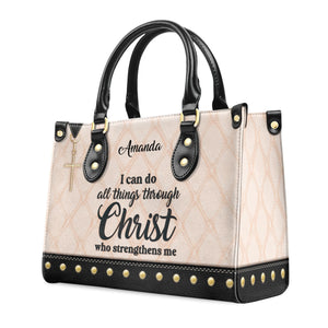 I Can Do All Things Through Christ - Beautiful Personalized Leather Handbag - AT4081342