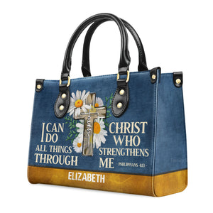 I Can Do All Things - Thoughtful Gift For Christians - Personalized Leather Handbag With Handle - AT4081211