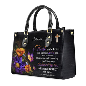 Trust In The Lord With All Your Heart - Awesome Personalized Leather Handbag - AT4081321