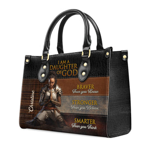 Daughter Of God - Personalized Leather Handbag With Handle - AT4081302