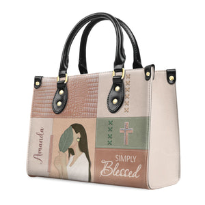 Simply Blessed Adorable Christian - Awesome Personalized Leather Handbag - AT4081415