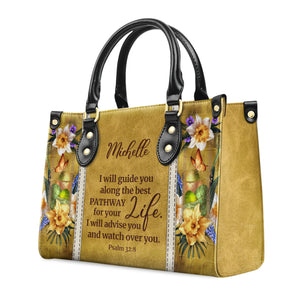 I Will Advise You And Watch Over You - Beautiful Personalized Leather Handbag - AT4080827