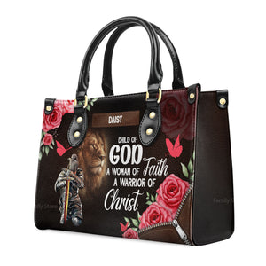 A Child Of God Woman Of Faith - Thoughtful Gift For Christians - Personalized Leather Handbag With Handle - AT4080604