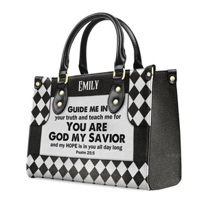 My Hope Is In You All Day Long - Personalized Leather Handbag With Handle - AT4081426