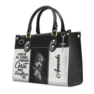 I Can Do All Things Through Christ - Thoughtful Gift For Christians - Personalized Leather Handbag With Handle - AT4080819