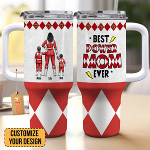 Best Power Of Mom In The World - Gift For Mom- Personalized 40oz Tumbler Cup With Straw - CL21 NA94