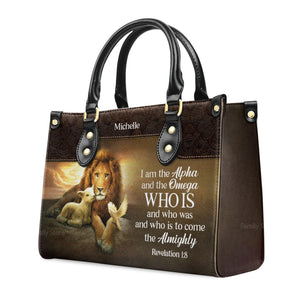 I Am The Alpha And The Omega - Awesome Personalized Leather Handbag - AT4080816