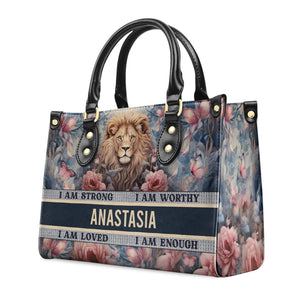 I Am Strong - Personalized Leather Handbag With Handle - AT4081208