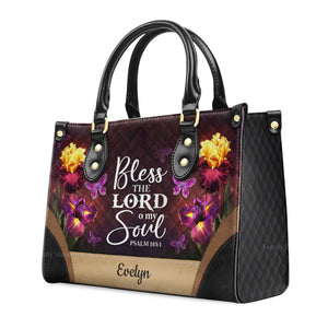 Bless The Lord O My Soul - Thoughtful Gift For Christians - Personalized Leather Handbag With Handle - AT4080728