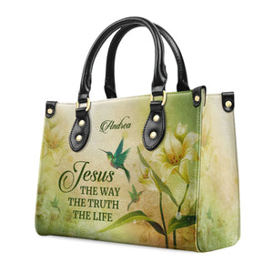 Jesus The Way The Truth The Life - Thoughtful Gift For Christians - Personalized Leather Handbag With Handle - AT4080834