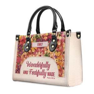 Wonderfully And Fearfully Made Psalm 13914 - Awesome Personalized Leather Handbag - AT4081221