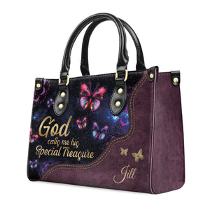 Lovely Butterfly - God Calls You His Special Treasure - Awesome Personalized Leather Handbag - AT4081327